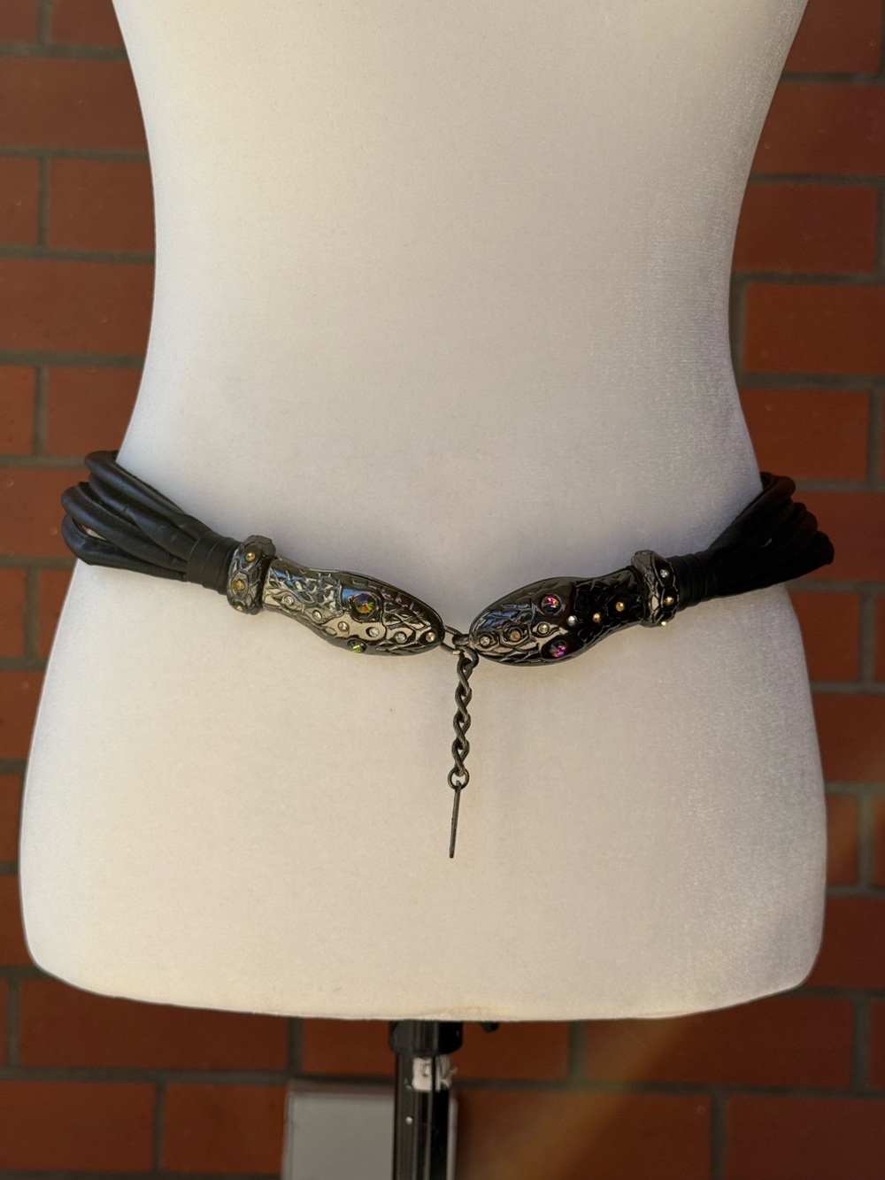 Vintage Black Snake Statement Belt